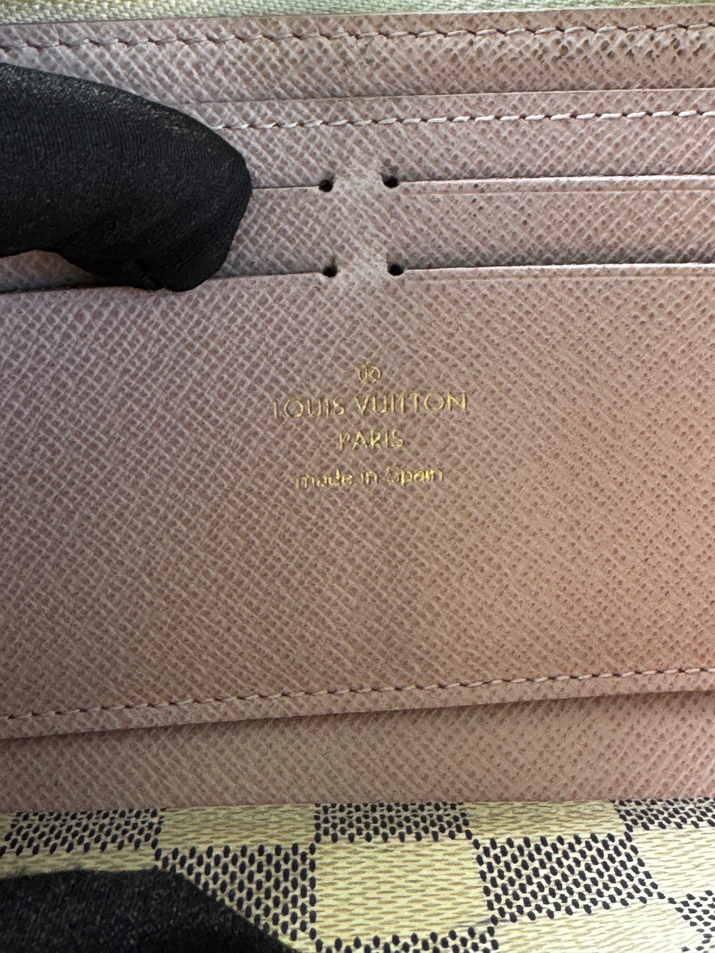 Louis Vuitton Portafogli Clémence in Tela Damier Azur e Interno Rosa Ballerine