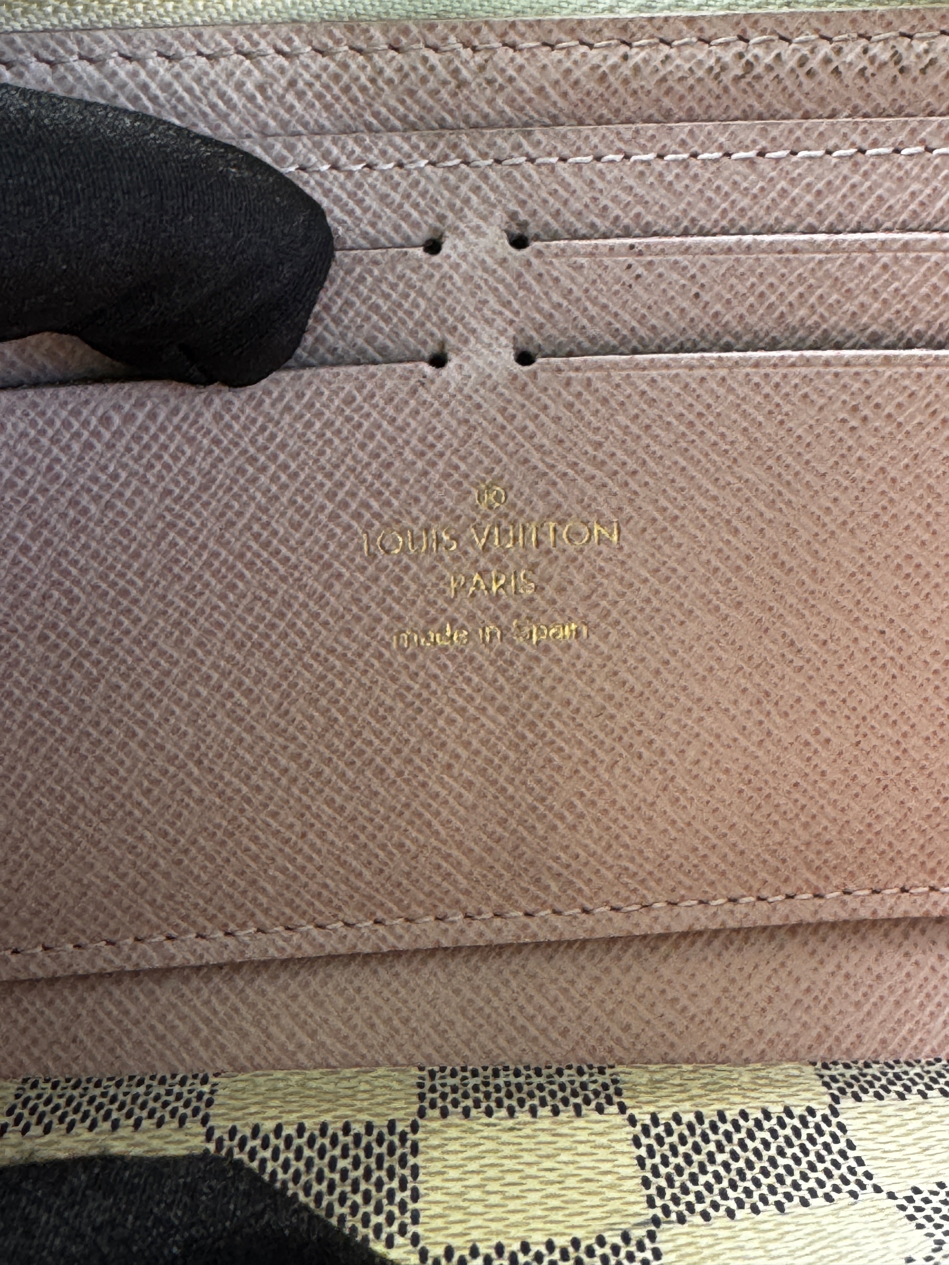 Louis Vuitton Portafogli Clémence in Tela Damier Azur e Interno Rosa Ballerine