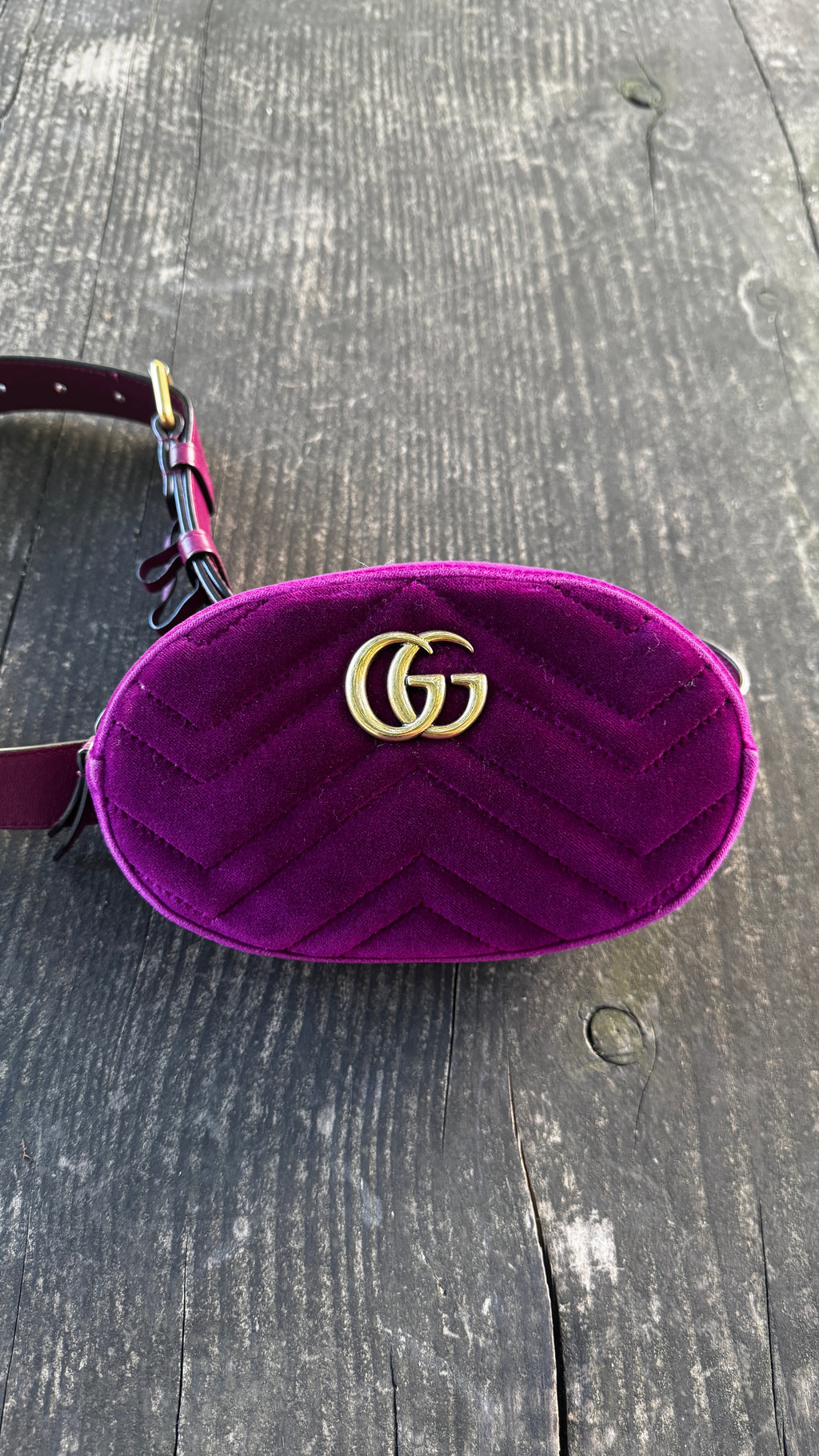 Gucci Marsupio GG Marmont in Velluto - Viola Magenta