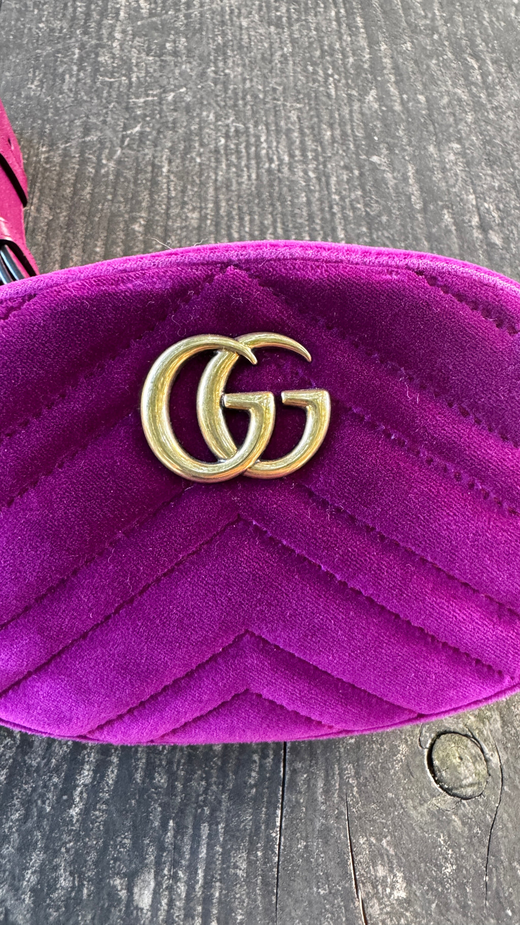 Gucci Marsupio GG Marmont in Velluto - Viola Magenta