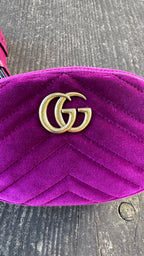 Gucci Marsupio GG Marmont in Velluto - Viola Magenta