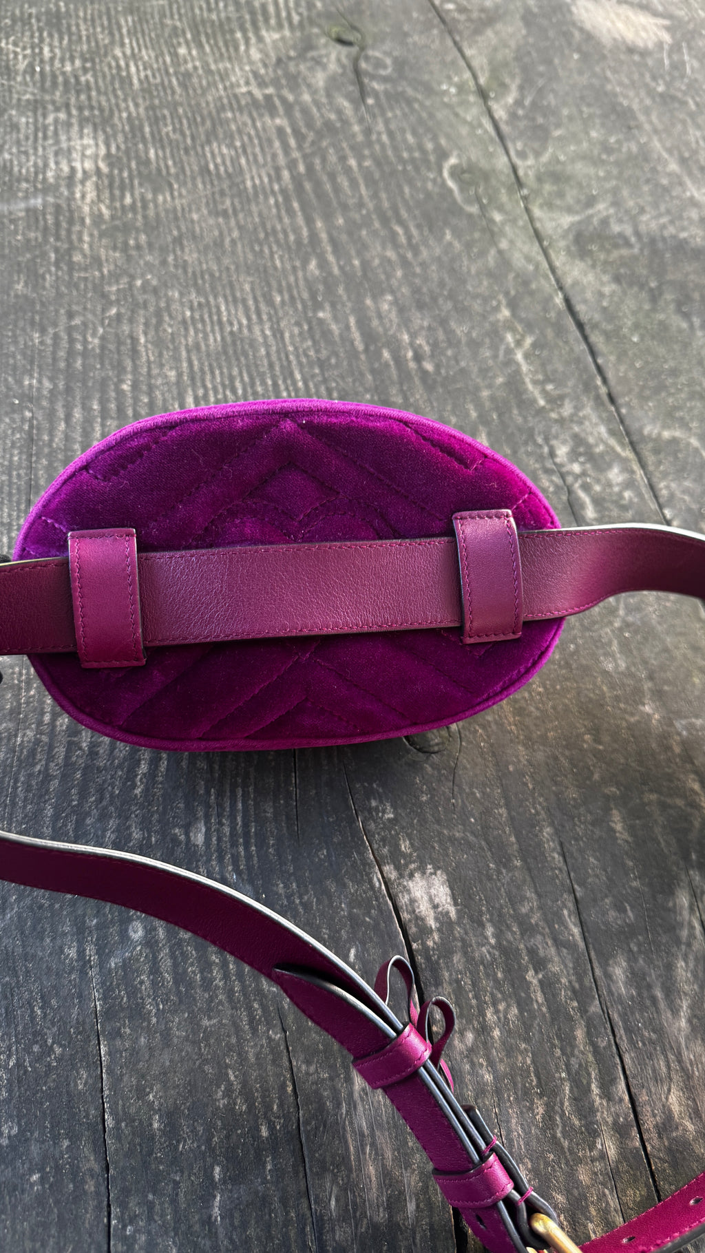 Gucci Marsupio GG Marmont in Velluto - Viola Magenta