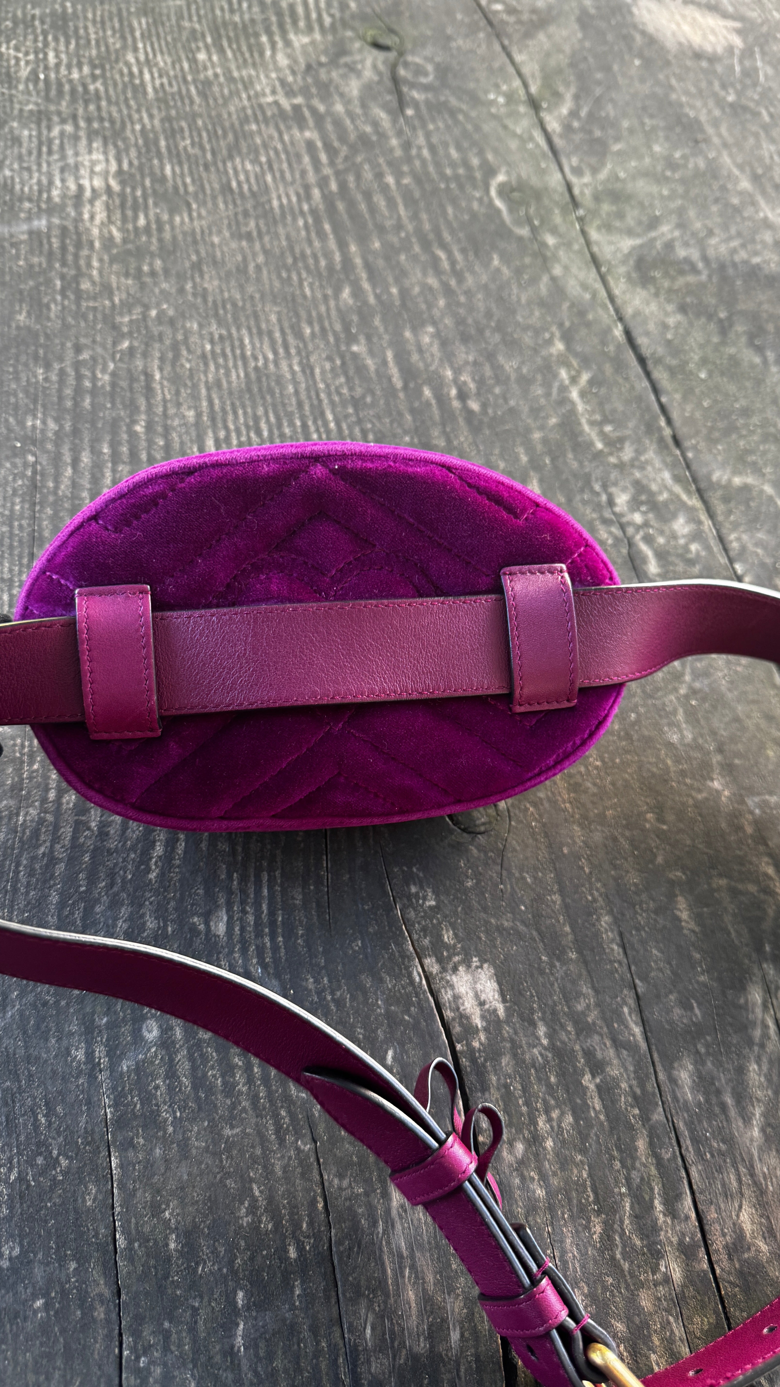 Gucci Marsupio GG Marmont in Velluto - Viola Magenta