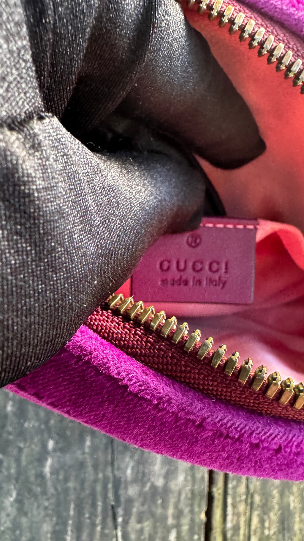 Gucci Marsupio GG Marmont in Velluto - Viola Magenta