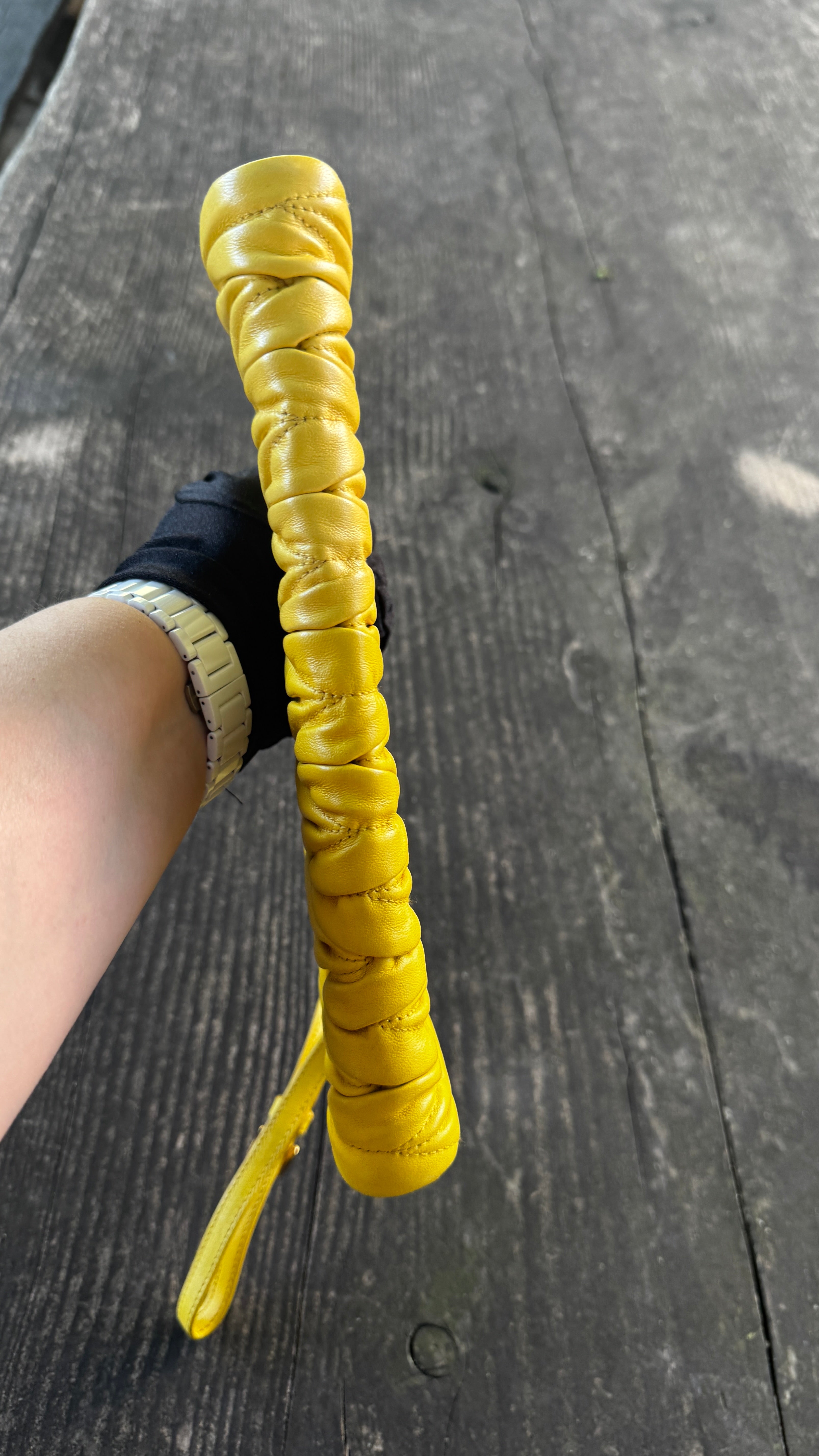 Miu Miu Pochette in Pelle Matelassé - Giallo Lime
