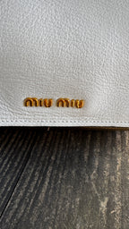 Miu Miu "Madras" in Pelle Bicolore - Panna e Oro Metallizzato