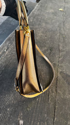 Miu Miu "Madras" in Pelle Bicolore - Panna e Oro Metallizzato