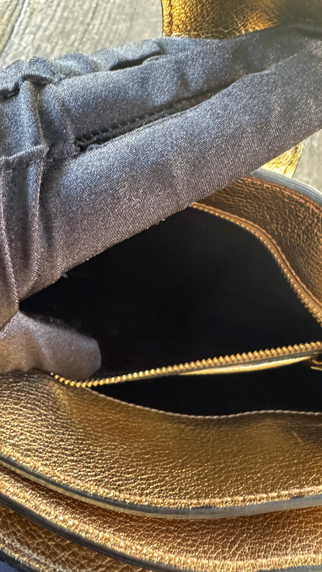 Miu Miu "Madras" in Pelle Bicolore - Panna e Oro Metallizzato
