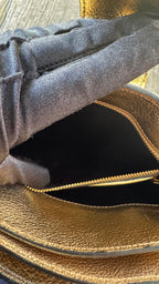 Miu Miu "Madras" in Pelle Bicolore - Panna e Oro Metallizzato