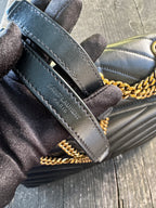 Saint Laurent Loulou Media in Pelle Matelassé - Nero