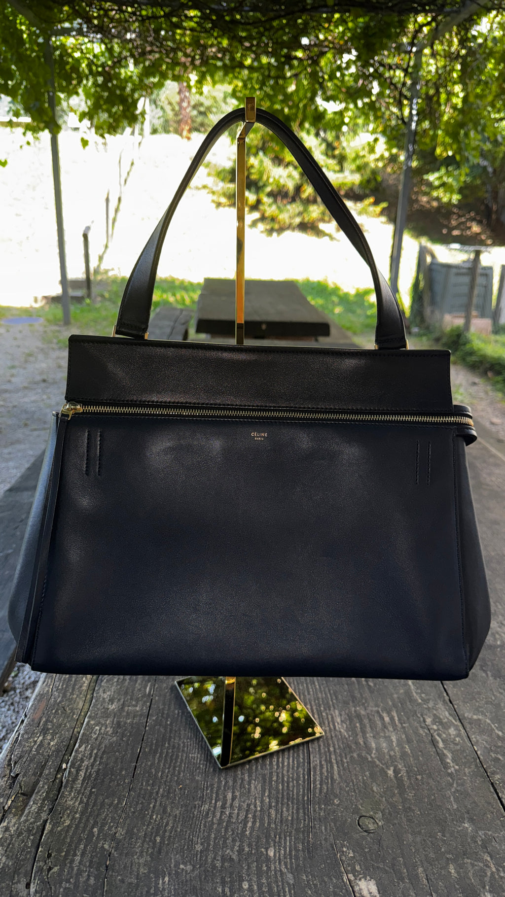 Céline Belt Bag in Pelle - Nero e Blu Notte