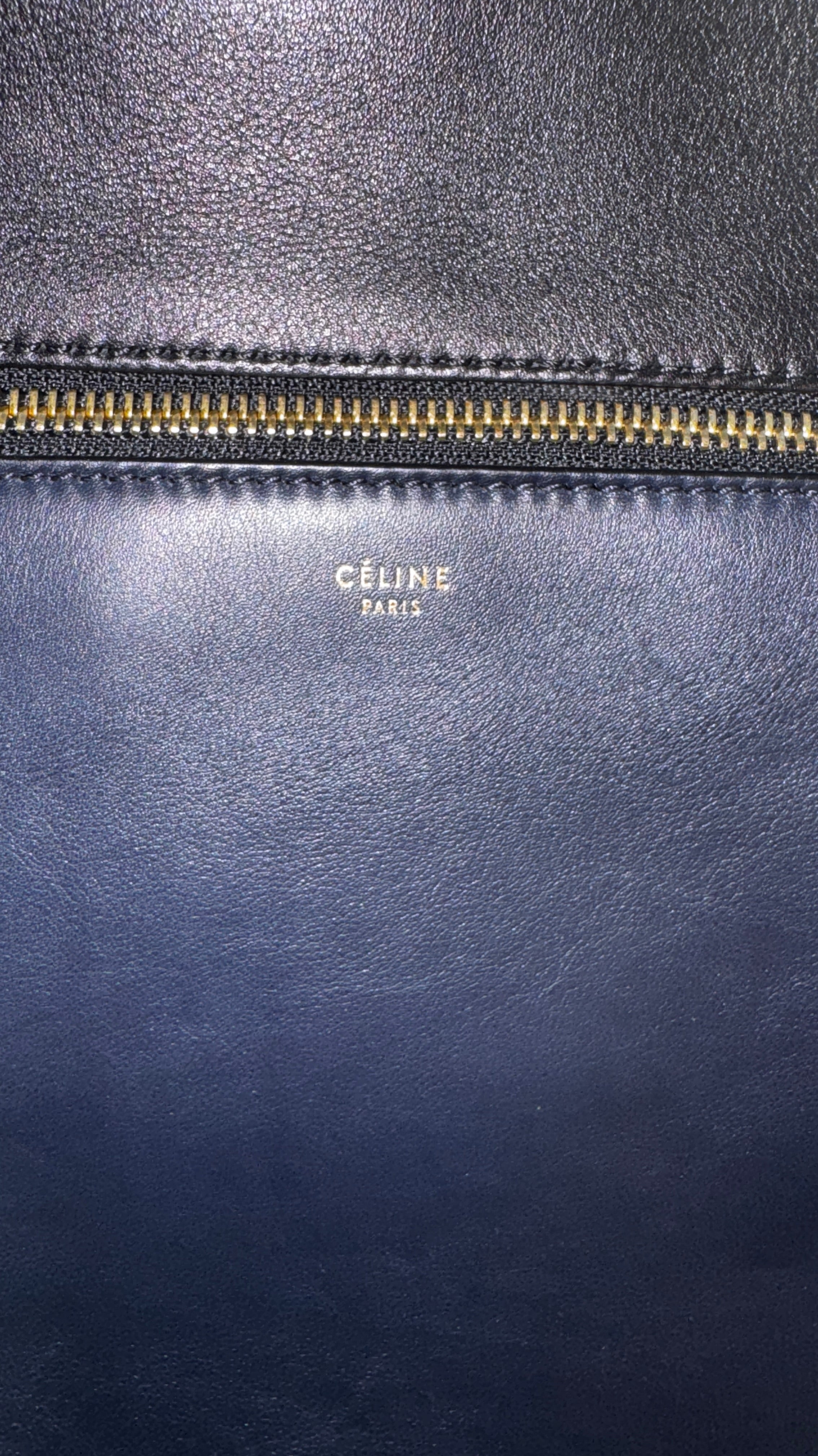 Céline Belt Bag in Pelle - Nero e Blu Notte