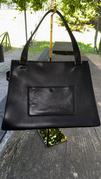 Céline Belt Bag in Pelle - Nero e Blu Notte