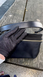Céline Belt Bag in Pelle - Nero e Blu Notte