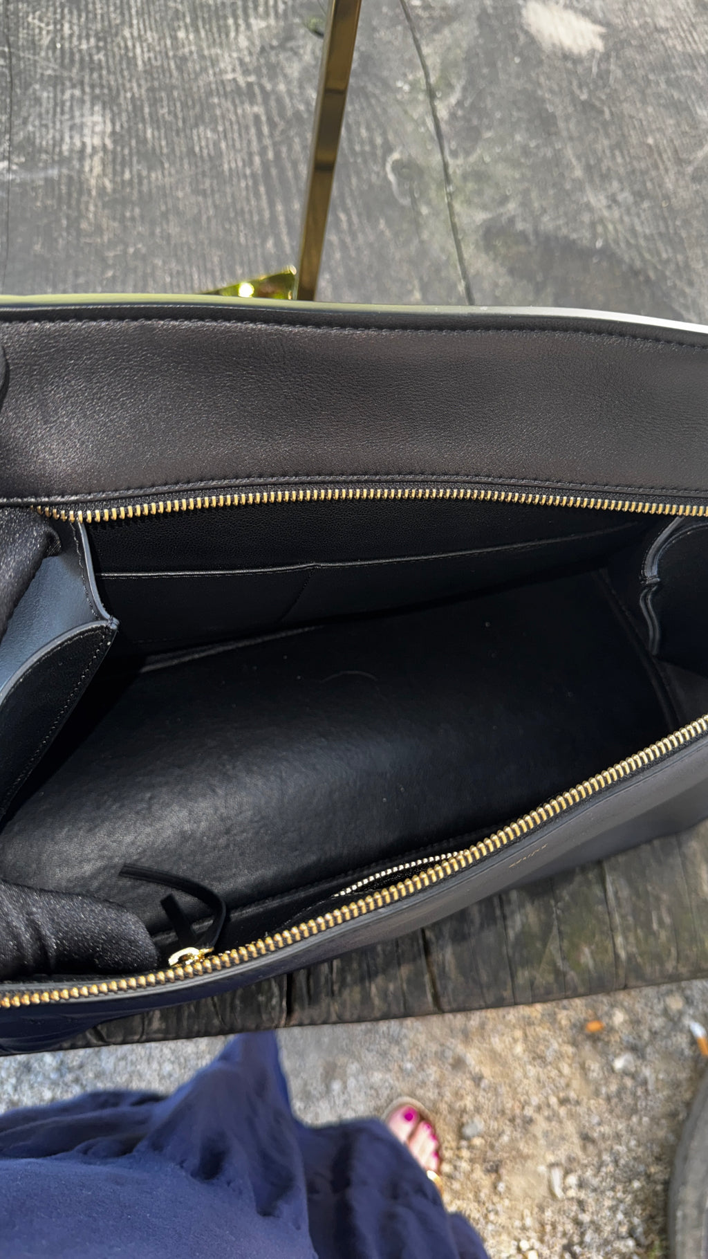 Céline Belt Bag in Pelle - Nero e Blu Notte
