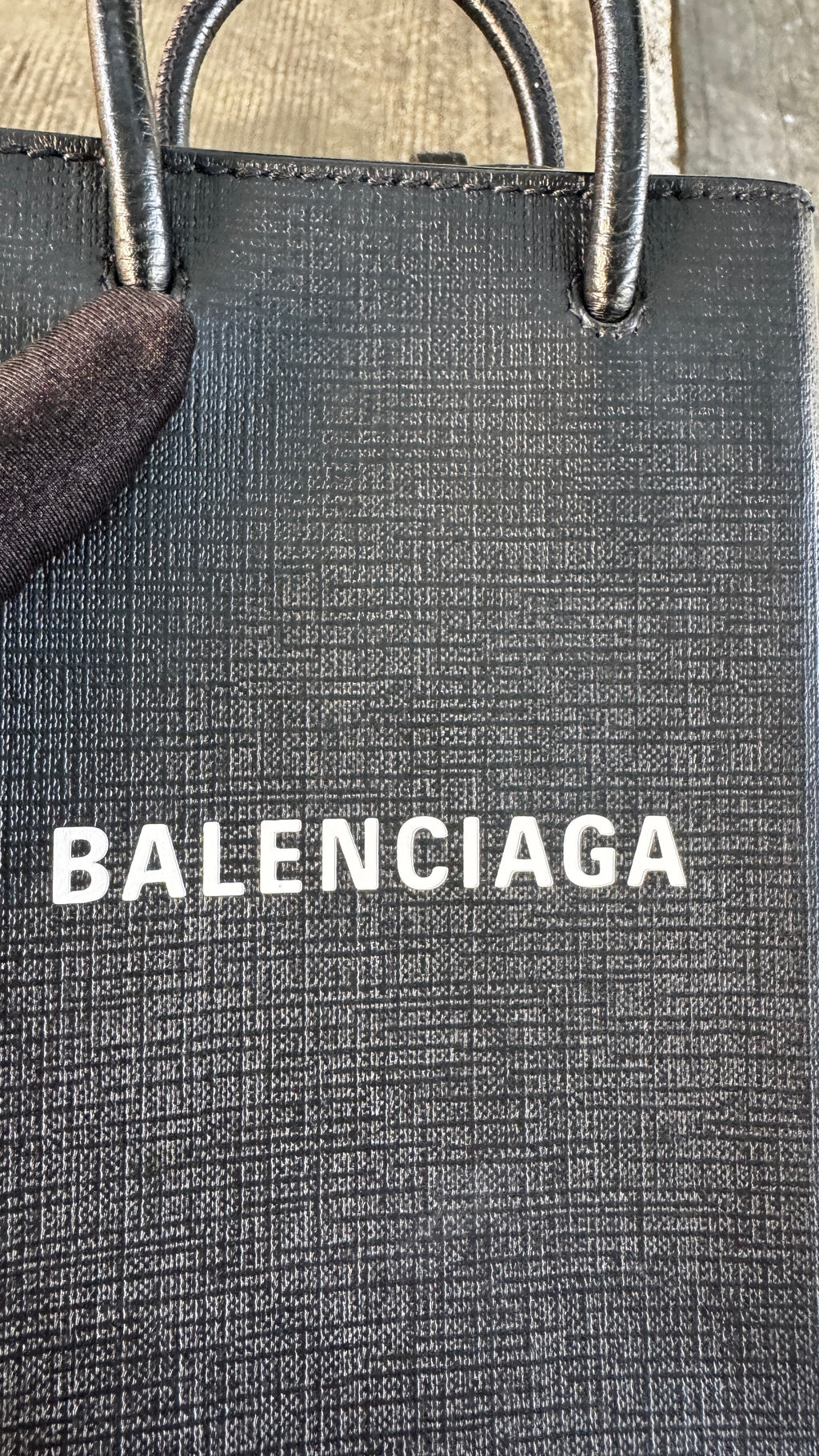 Balenciaga Phone Holder in Pelle - Nero