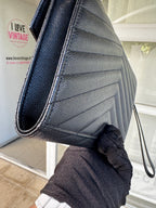 Saint Laurent Pochette Cassandre in Pelle Grain de Poudre - Nero