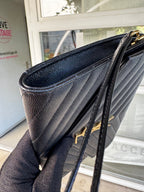 Saint Laurent Pochette Cassandre in Pelle Grain de Poudre - Nero