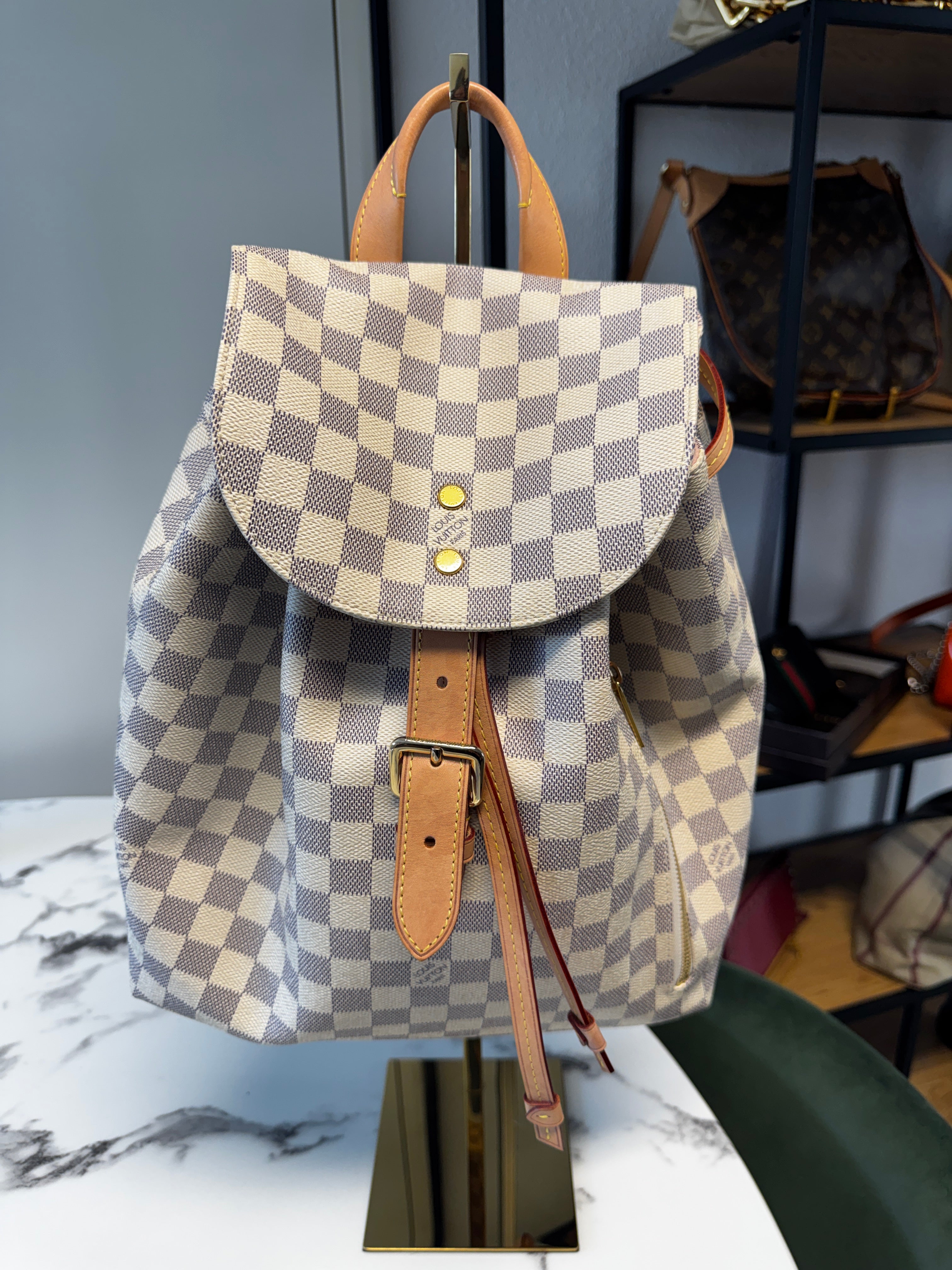 Louis Vuitton Zaino Sperone in Tela Damier Azur