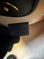 Gucci Shopping Tote Large Rajah in Velluto GG Marrone e Pelle Nera