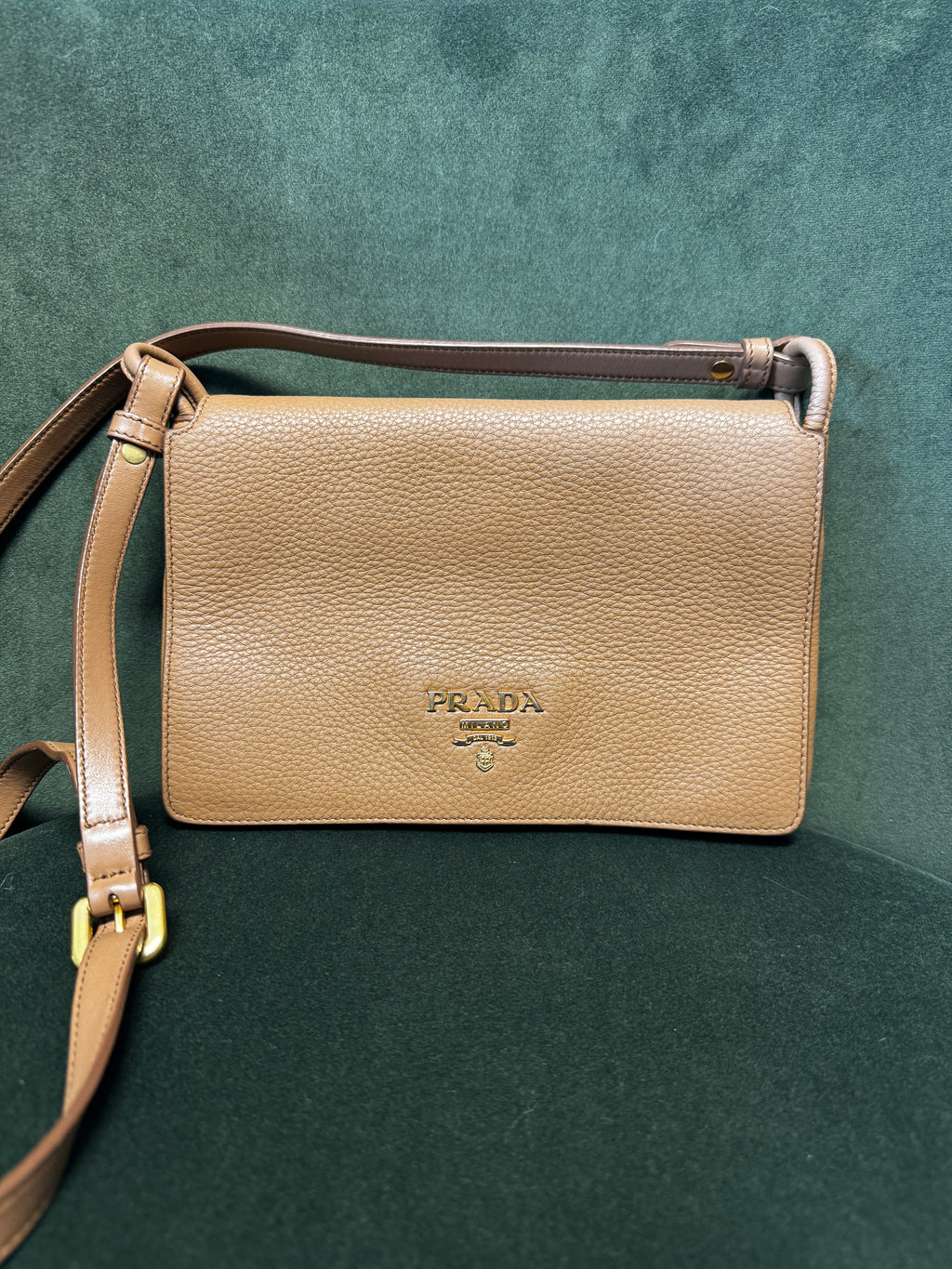 Prada Borsa a Tracolla Double Zip Flap color Cuoio
