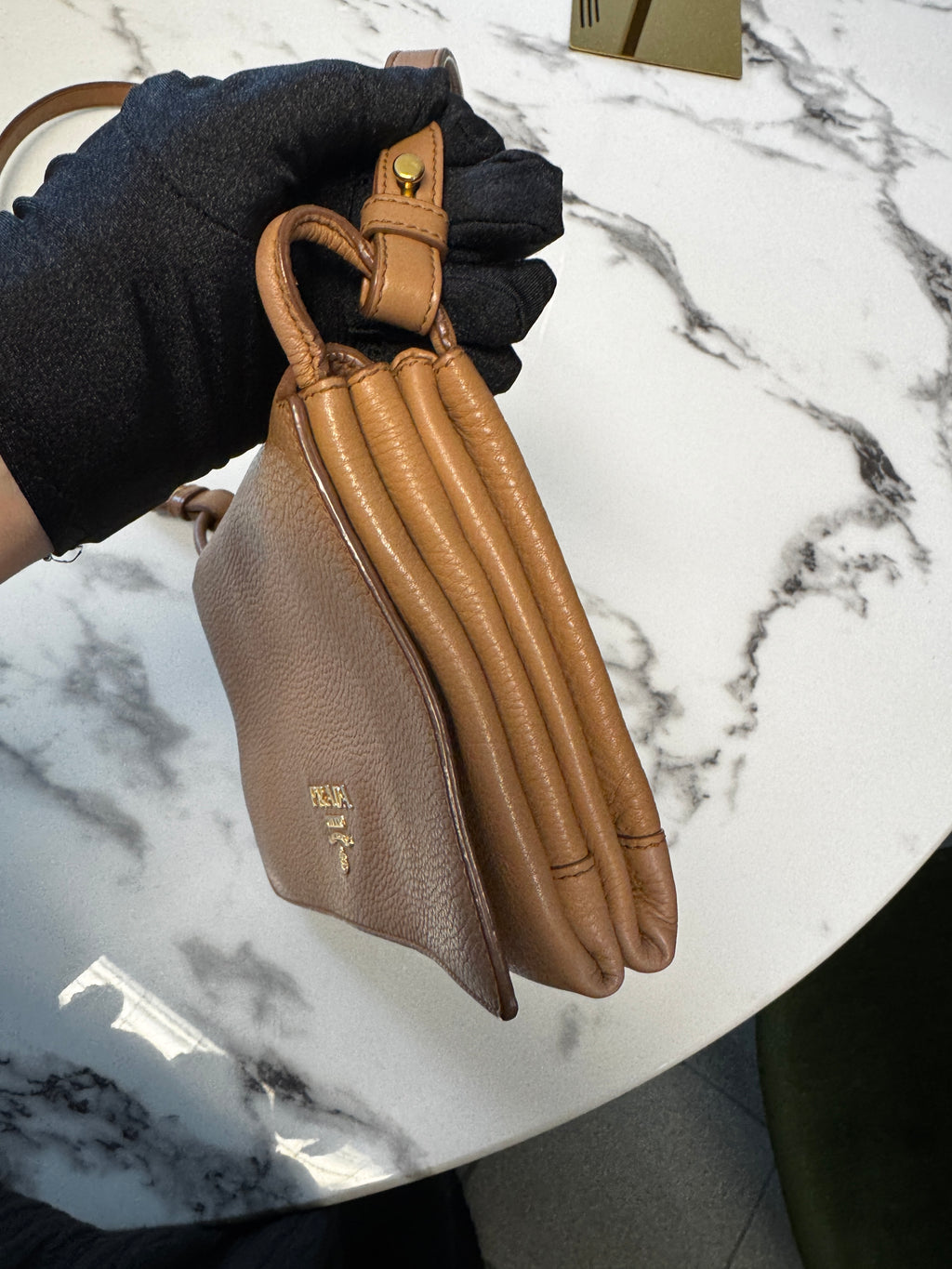 Prada Borsa a Tracolla Double Zip Flap color Cuoio