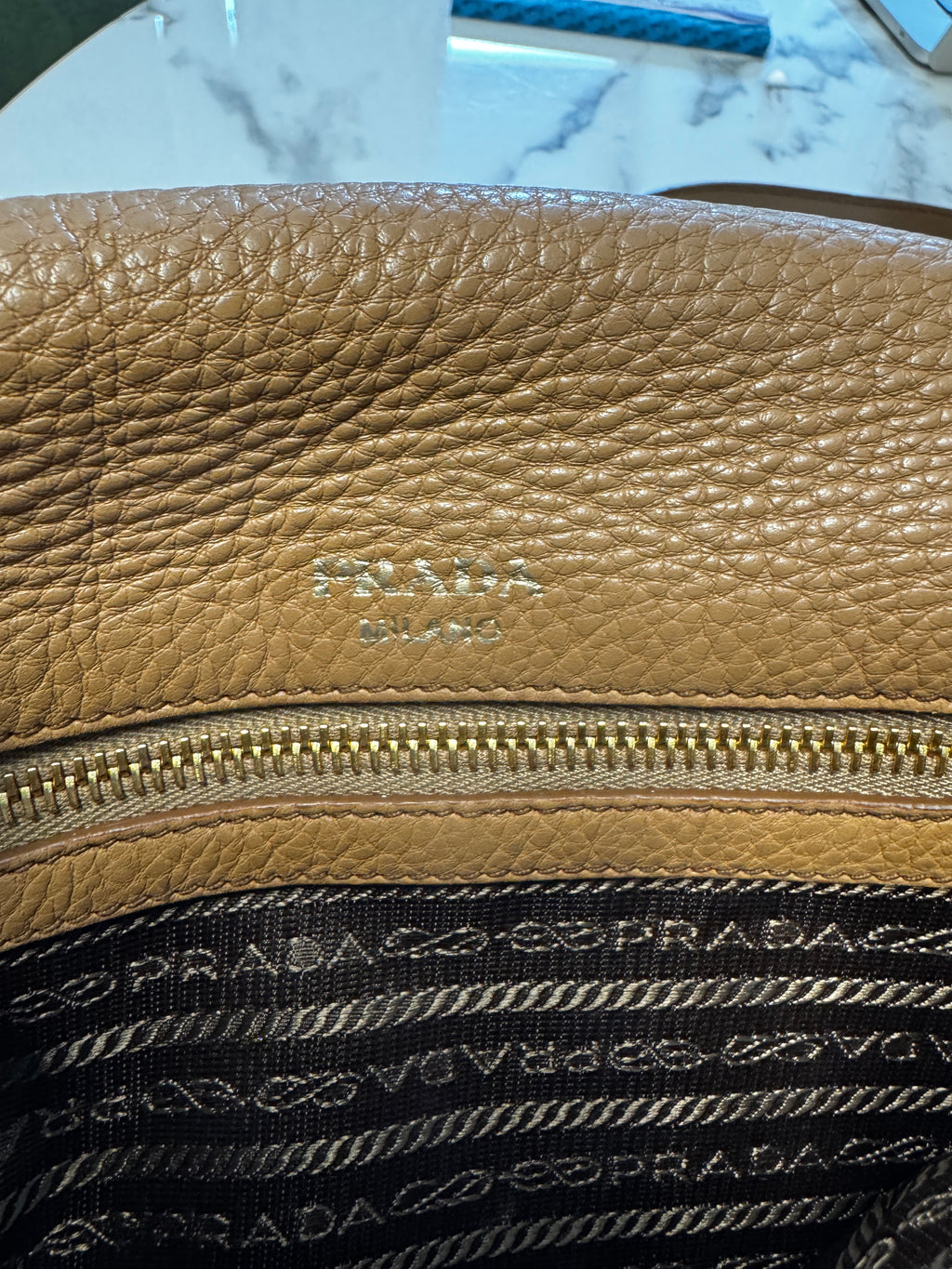 Prada Borsa a Tracolla Double Zip Flap color Cuoio