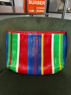 Balenciaga Pochette Barbes Zip Pouch East-West in Pelle Multicolor