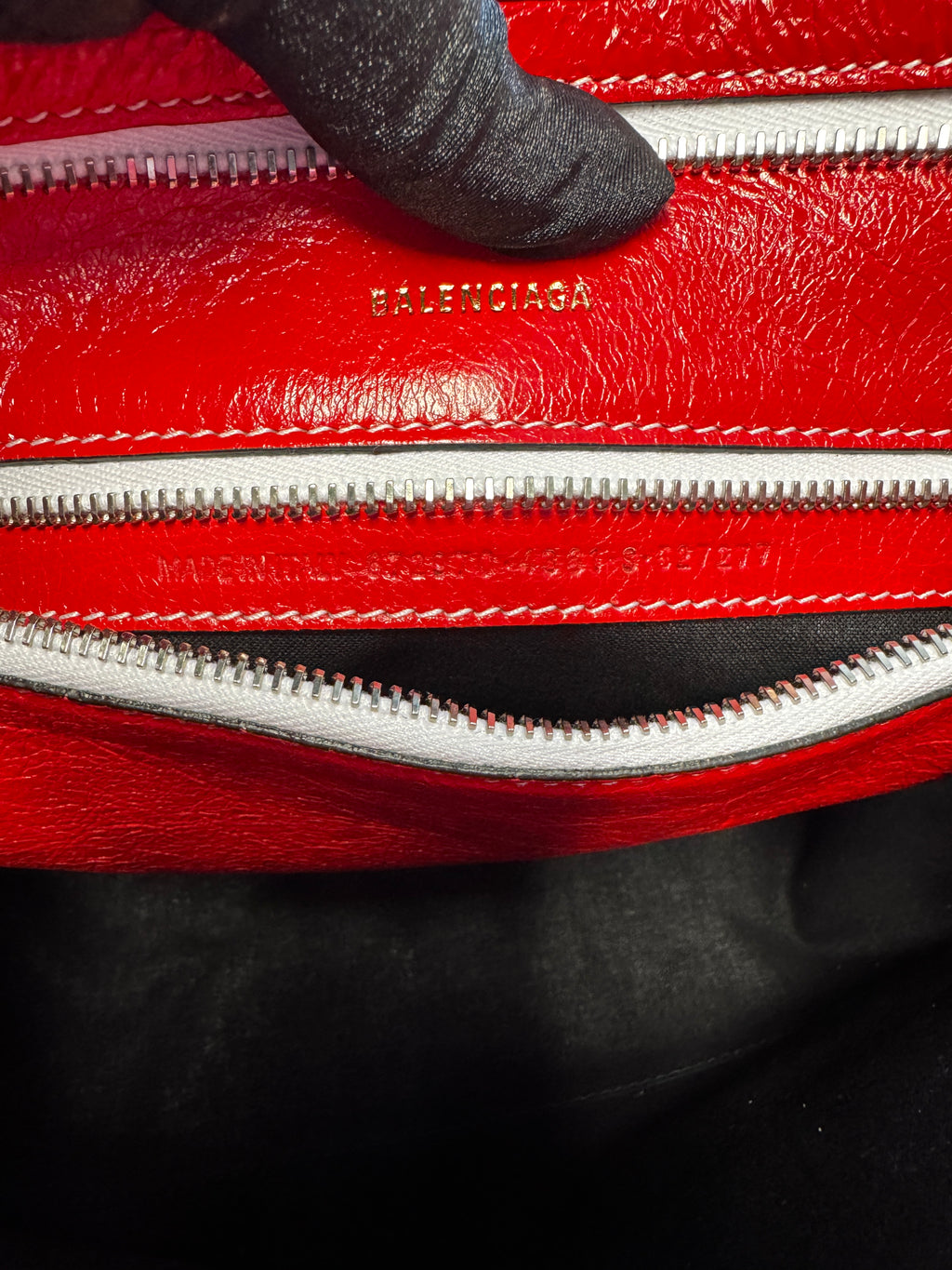 Balenciaga Pochette Barbes Zip Pouch East-West in Pelle Multicolor