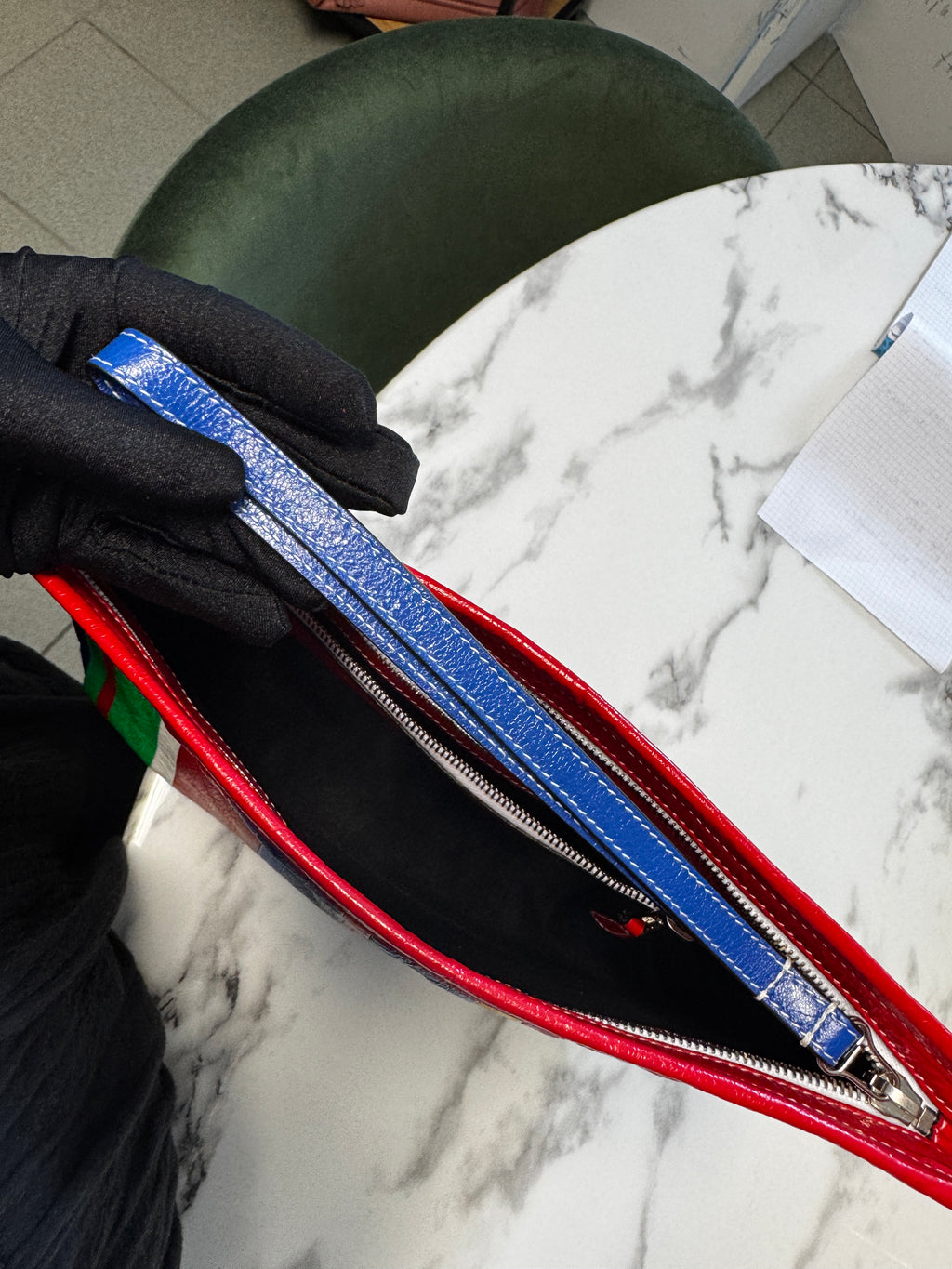 Balenciaga Pochette Barbes Zip Pouch East-West in Pelle Multicolor