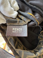 Fendi Borsa a Tracolla Messenger in Tessuto Zucca e Pelle