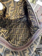 Fendi Borsa a Tracolla Messenger in Tessuto Zucca e Pelle