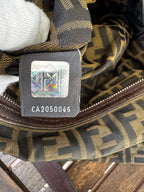 Fendi Borsa a Tracolla Messenger in Tessuto Zucca e Pelle