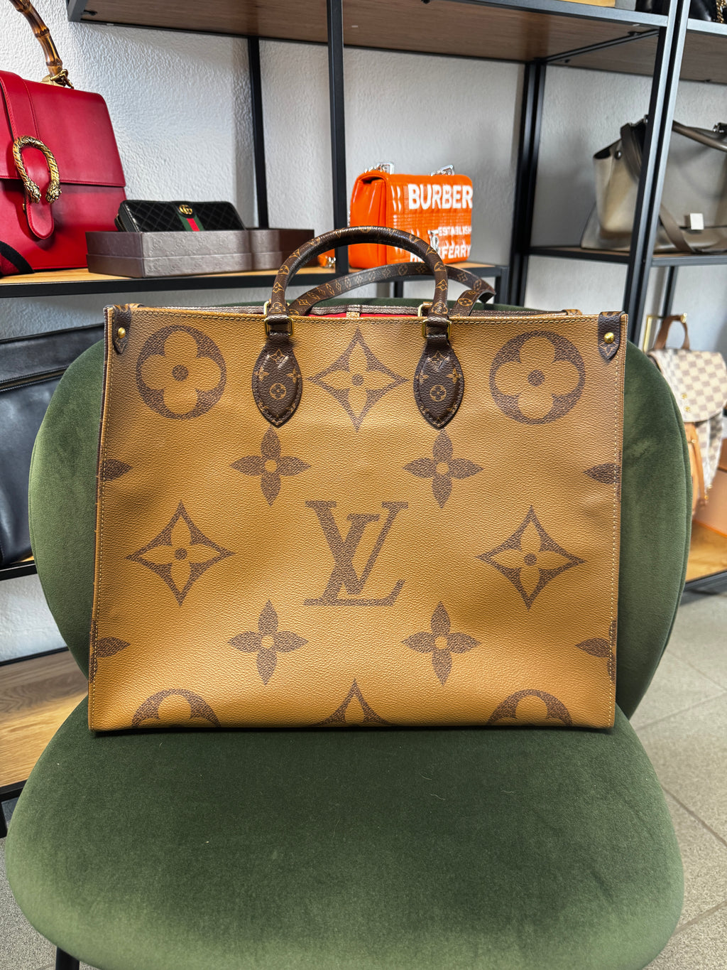 Louis Vuitton Tote Onthego GM in Tela Monogram e Monogram Reverse