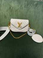 Louis Vuitton New Wave Multi Pochette in Pelle Trapuntata - Bianco Ghiaccio