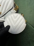 Louis Vuitton New Wave Multi Pochette in Pelle Trapuntata - Bianco Ghiaccio