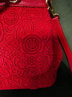 Dolce & Gabbana Miss Sicily Small in Pizzo e Pelle - Rosso Sicilia