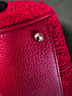 Dolce & Gabbana Miss Sicily Small in Pizzo e Pelle - Rosso Sicilia
