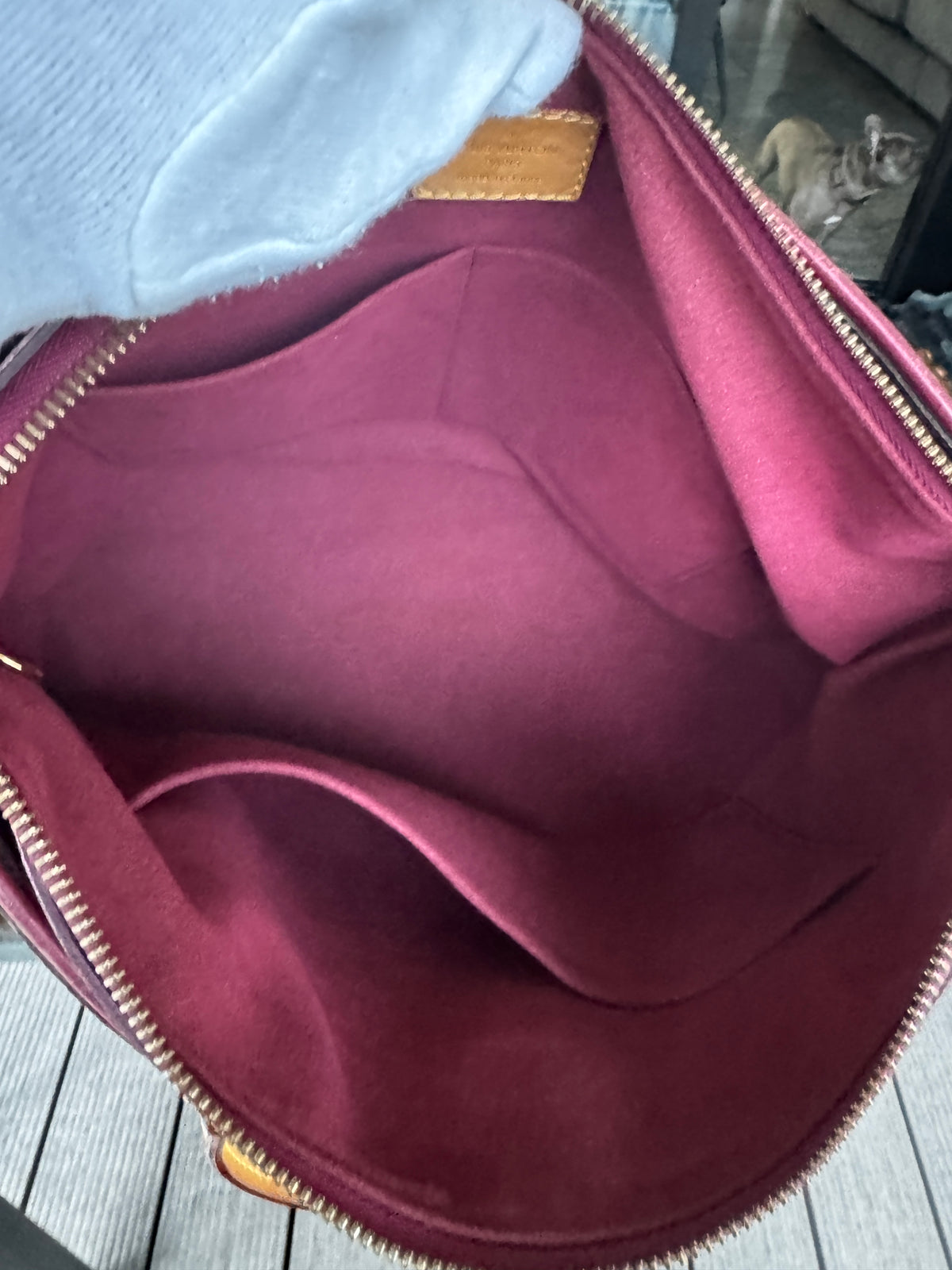 Louis Vuitton Pallas MM in Tela Monogram e Pelle di Vitello Aurore