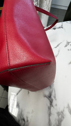 Fendi Shopper Vienna in Pelle con Logo F e Pochette - Rosso