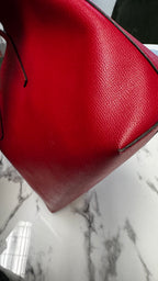 Fendi Shopper Vienna in Pelle con Logo F e Pochette - Rosso