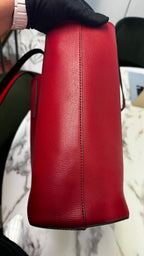 Fendi Shopper Vienna in Pelle con Logo F e Pochette - Rosso