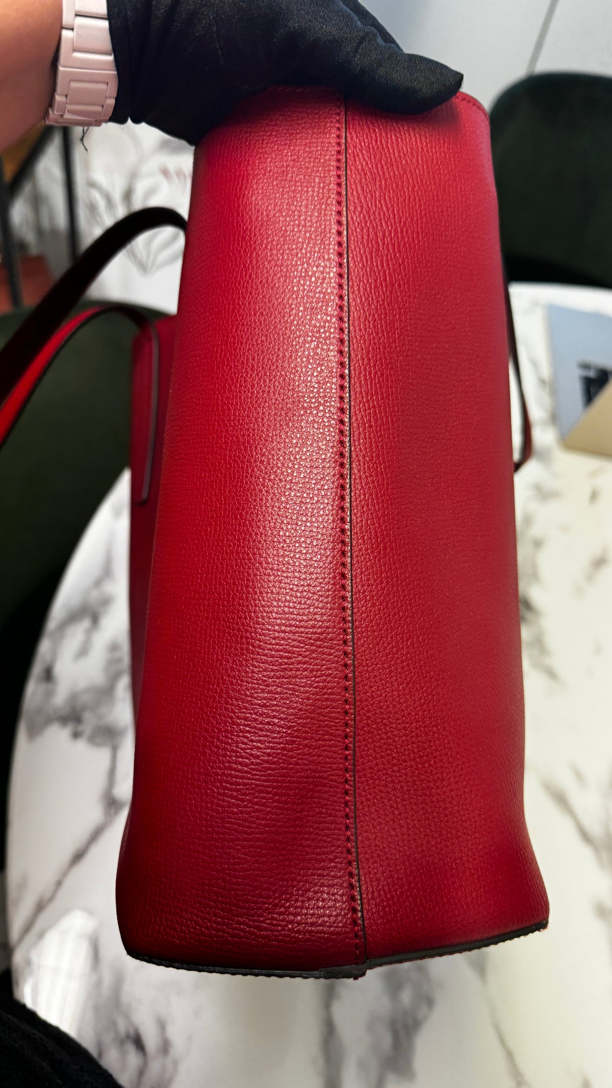 Fendi Shopper Vienna in Pelle con Logo F e Pochette - Rosso