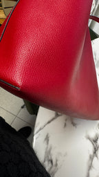 Fendi Shopper Vienna in Pelle con Logo F e Pochette - Rosso