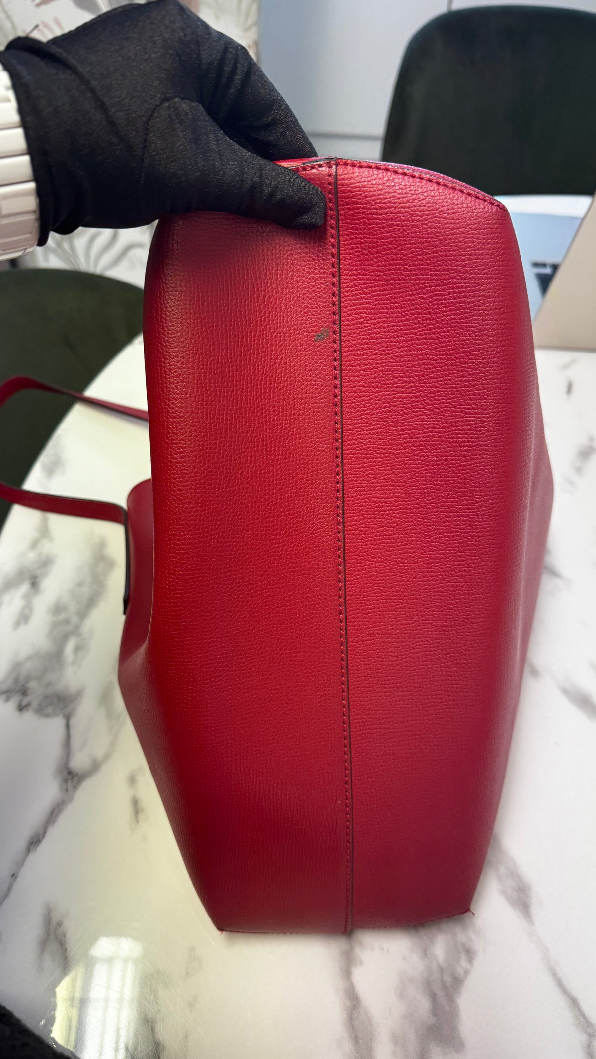 Fendi Shopper Vienna in Pelle con Logo F e Pochette - Rosso