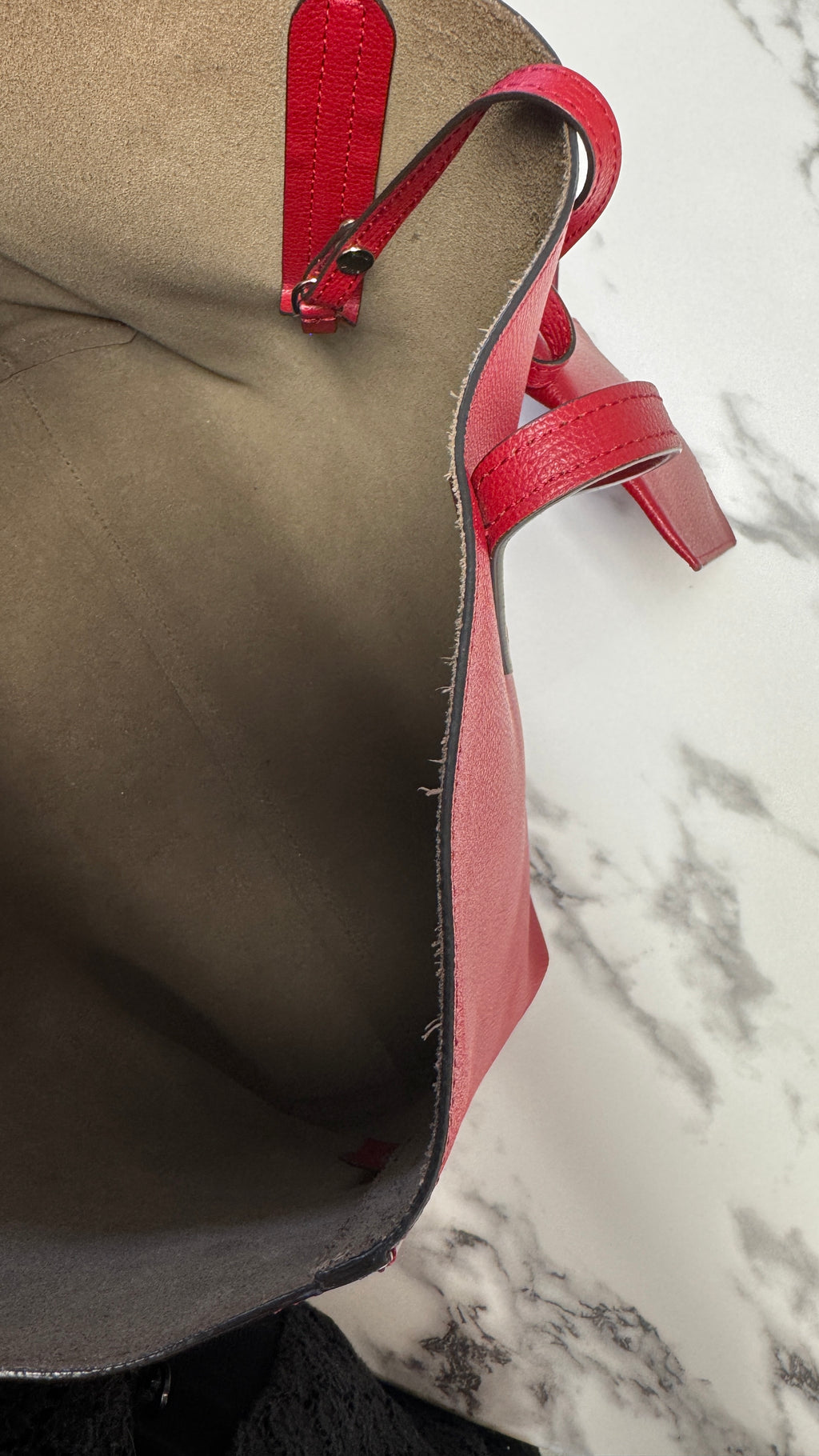 Fendi Shopper Vienna in Pelle con Logo F e Pochette - Rosso