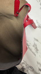 Fendi Shopper Vienna in Pelle con Logo F e Pochette - Rosso