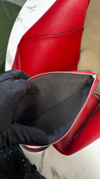Fendi Shopper Vienna in Pelle con Logo F e Pochette - Rosso