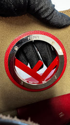 Fendi Shopper Vienna in Pelle con Logo F e Pochette - Rosso