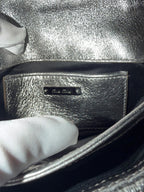 Miu Miu Pochette Crossbody in Pelle Matelassé Argento Metallizzato